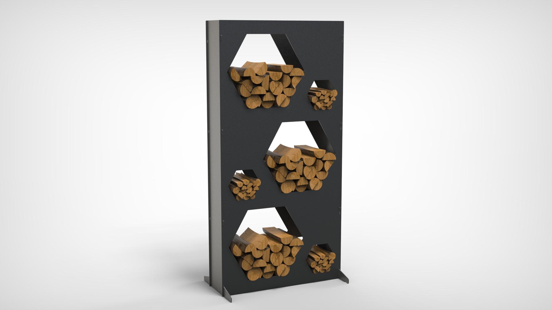 Stalak za drva Šesterokut - 180 cm - 3 mm