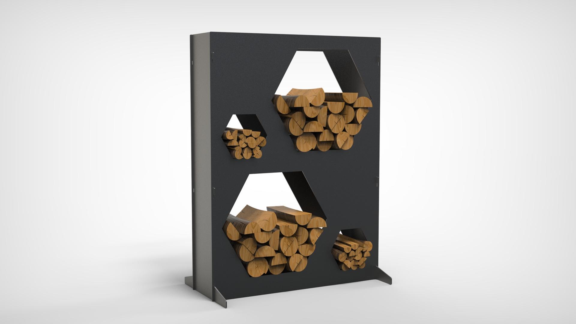 Stalak za drva Šesterokut - 120 cm - 3 mm