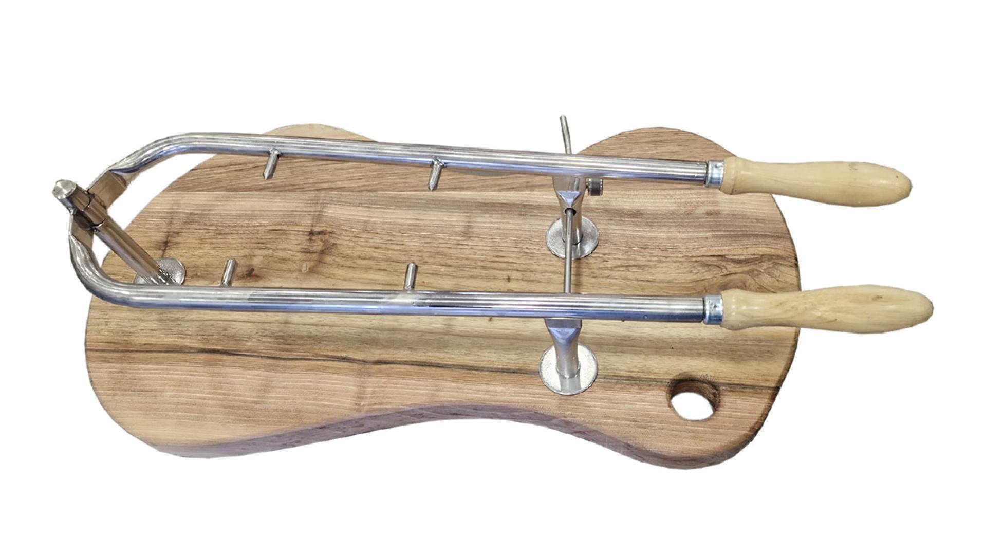 Inox stalak za pršut + drveno postolje