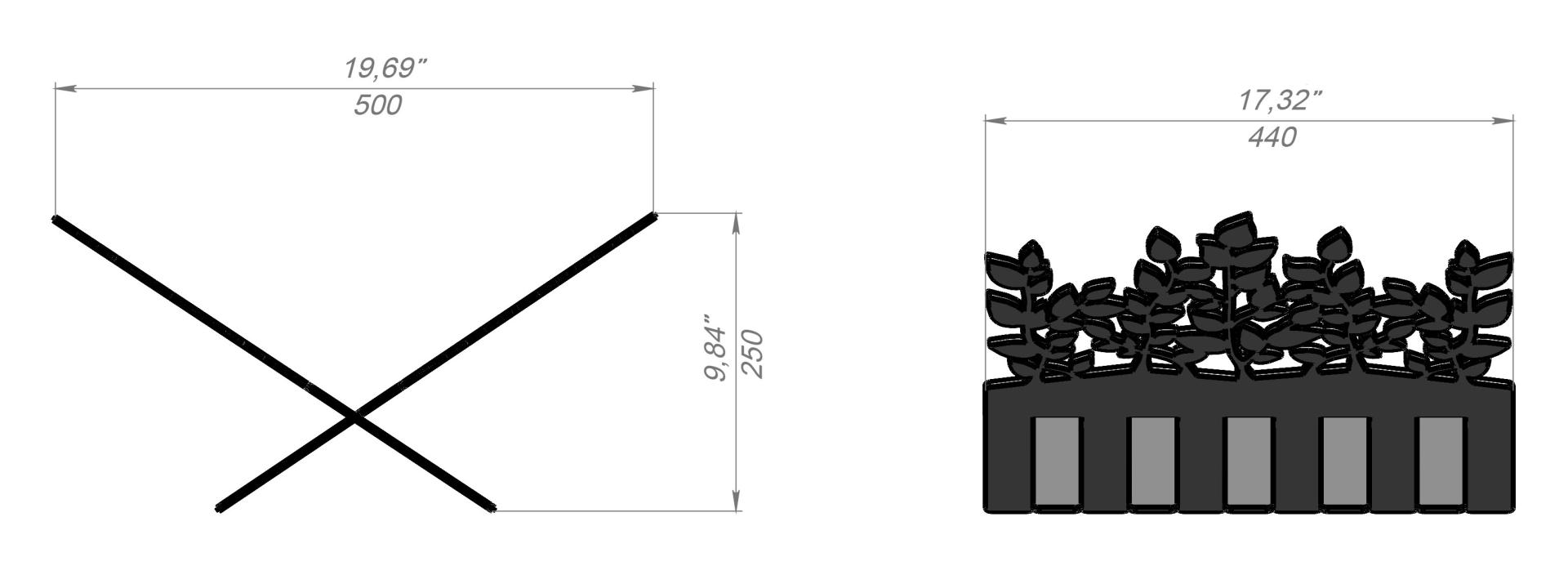 Stalak za drva Listovi - 25 cm - 4 mm