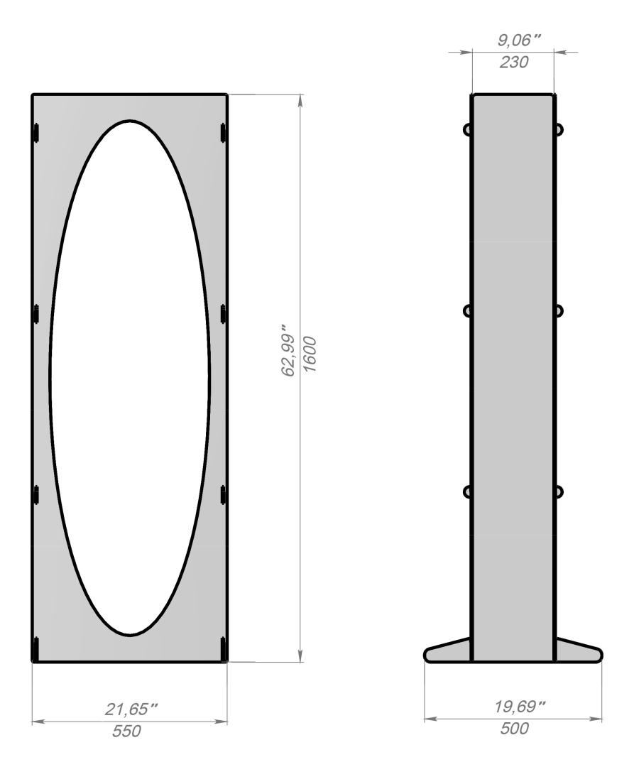 Stalak za drva Ovalni- 160 cm - 4 mm