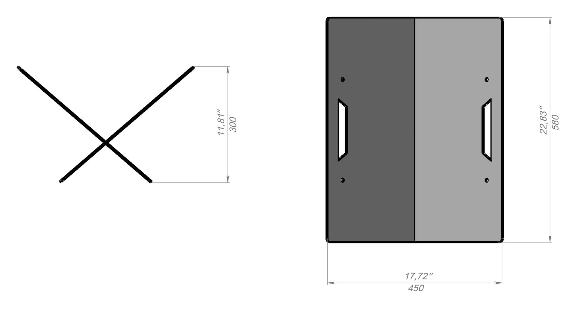 Stalak za drva Iks Ravni- 30 cm - 3 mm