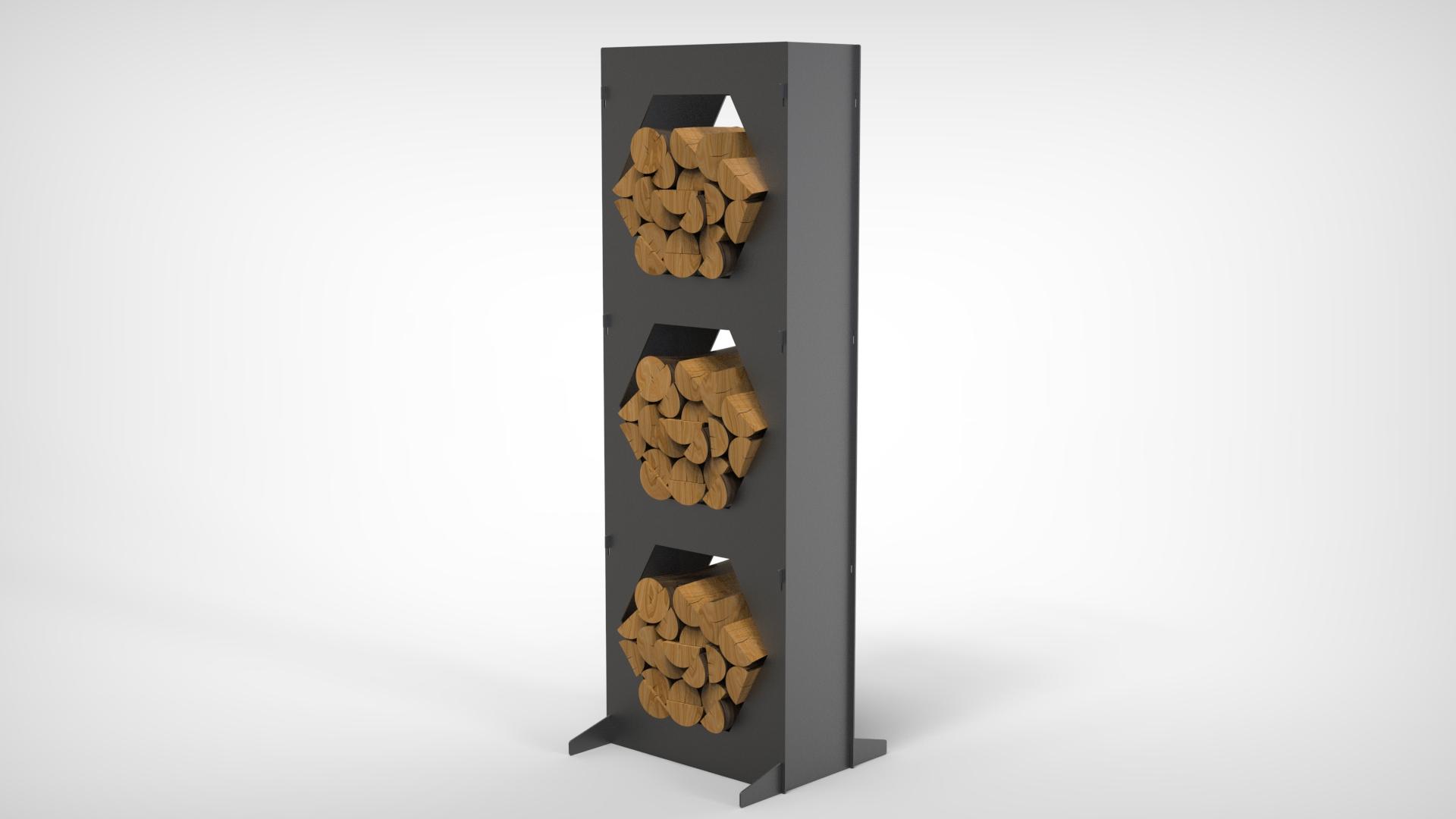 Stalak za drva Šesterokut Plus - 160 cm - 3 mm