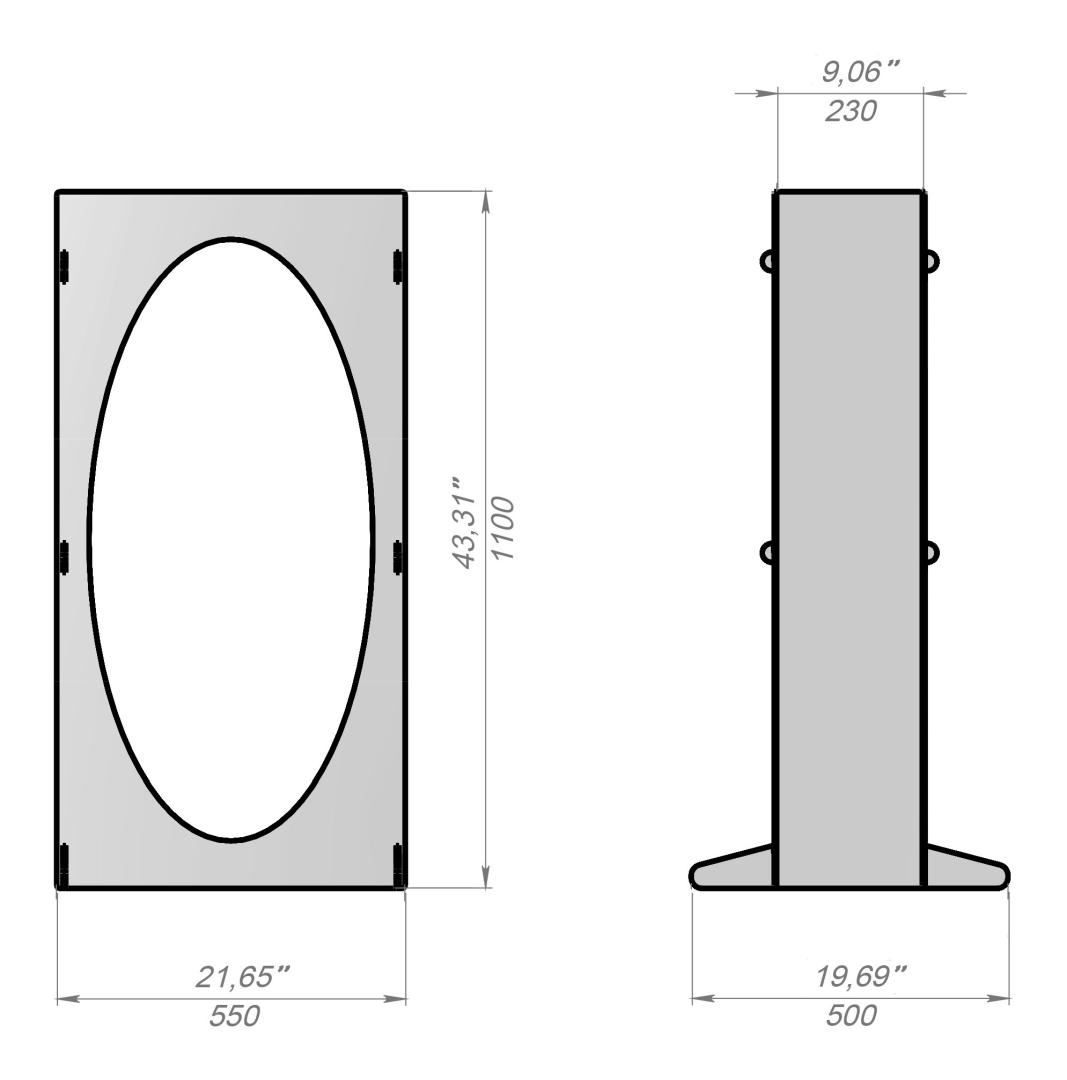 Stalak za drva Ovalni- 110 cm - 4 mm