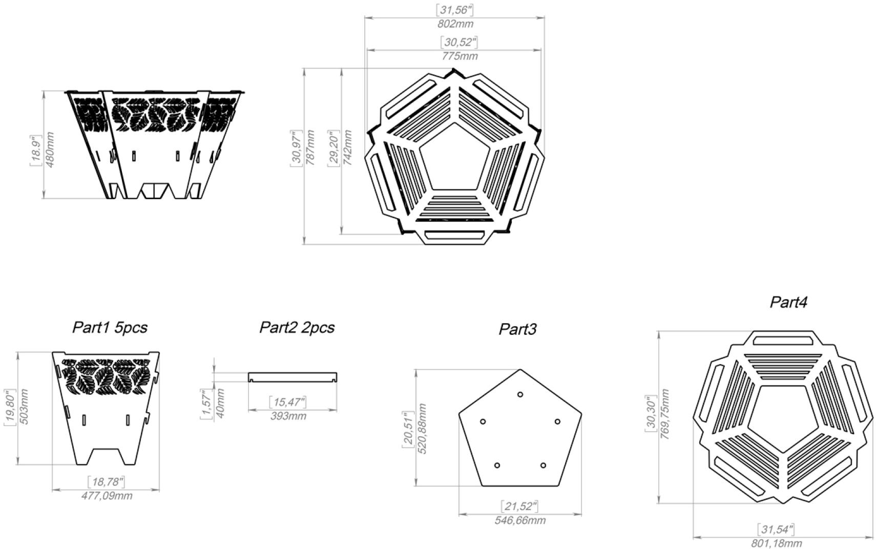 Penta grill - listovi 4 mm