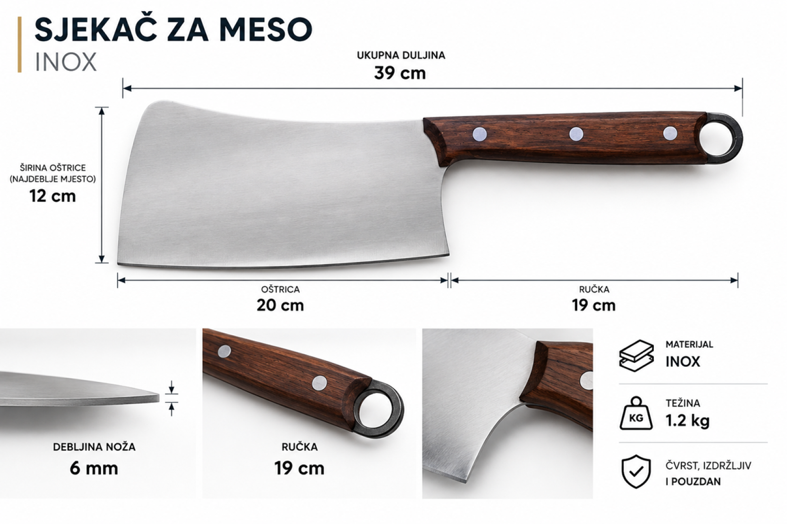 SJEKAČ ZA MESO 39 cm
